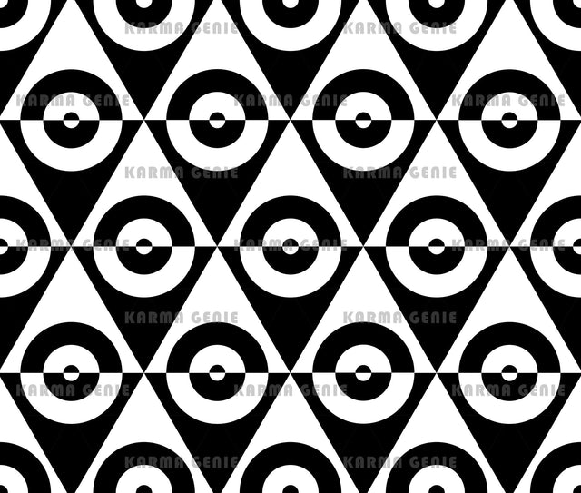 Black And White 60s Two Tone Ska Mod Diamonds & Circles Pattern Digital Paper Digital Pattern Karma Genie Graphics 