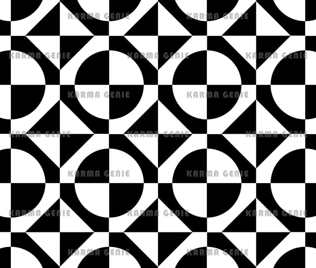 Black And White 60s Two Tone Ska Mod Geometric Pattern Digital Paper Digital Pattern Karma Genie Graphics 