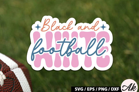 Black and white football Retro Stickers SVG akazaddesign 
