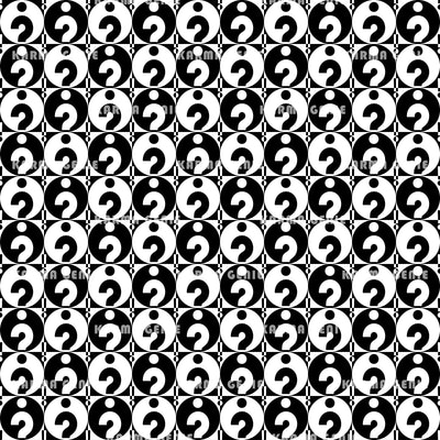 Black And White Retro 1960s Question Marks Pattern Digital Paper Digital Pattern Karma Genie Graphics 