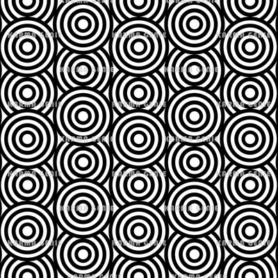 Black And White Retro Circles Pattern Digital Paper Digital Pattern Karma Genie Graphics 