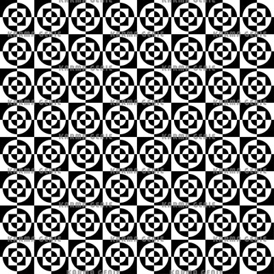 Black And White Retro Sixties Abstract Squares And Circles Pattern Digital Paper Digital Pattern Karma Genie Graphics 