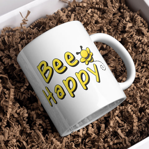 Black and Yellow Bee Happy SVG | Bee PNG SVG Paige Cole Studio 
