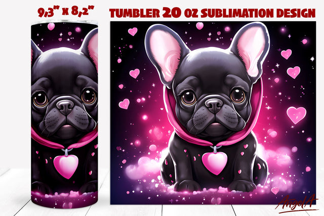 Black baby french bulldog png / Dog tumbler sublimation Sublimation Angelina Semenova 