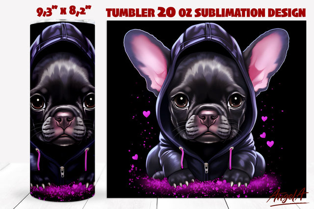 Black baby french bulldog png / Dog tumbler sublimation Sublimation Angelina Semenova 