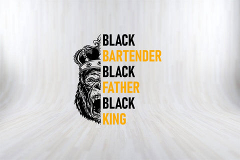 Black Bartender Black Father Black King Funny Fathers Day Svg Cutting File SVG SVG Print File 