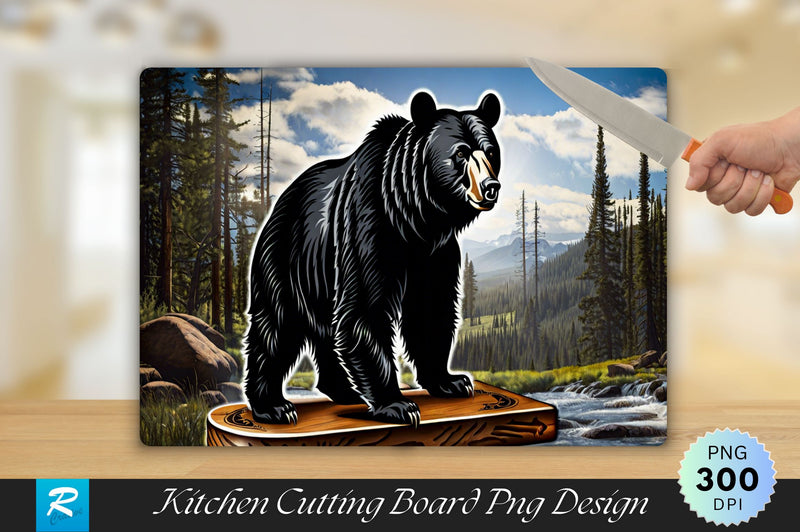 Black Bear Cutting Board Sublimation Regulrcrative 