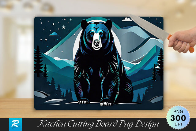 Black Bear Cutting Board Sublimation Regulrcrative 