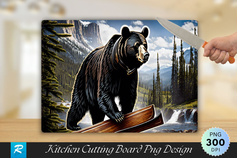 Black Bear Cutting Board Sublimation Regulrcrative 