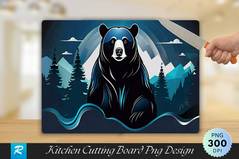 Black Bear Cutting Board Sublimation Regulrcrative 