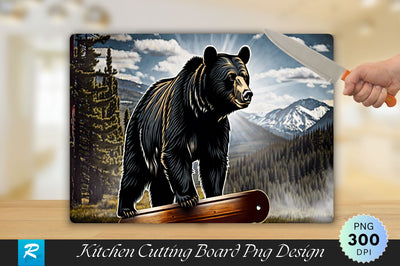 Black Bear Cutting Board Sublimation Regulrcrative 