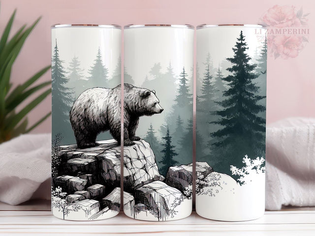 Black Bear Hunting Season 20oz Tumbler Wrap PNG, Bear Hunting Tumber Png, Straight & Tapered Tumbler Wrap, Instant Digital Download Sublimation Li Zamperini 