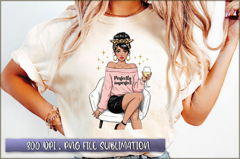 Black Boss Lady Perfectly Imperfect PNG Sublimation Shetara Begum 