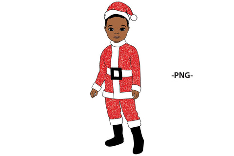 Black Boy Santa Claus SVG Christmas African American Kid PNG JPG PDF EPS DXF AI | Cute Holiday Clipart for Cricut Designs SVG 1uniqueminute 