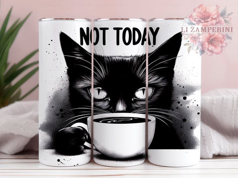 Black Cat 20oz Tumbler Wrap PNG, Cat Lover Tumbler Png, Straight & Tapered Tumbler Wrap, Instant Digital Download Sublimation Li Zamperini 