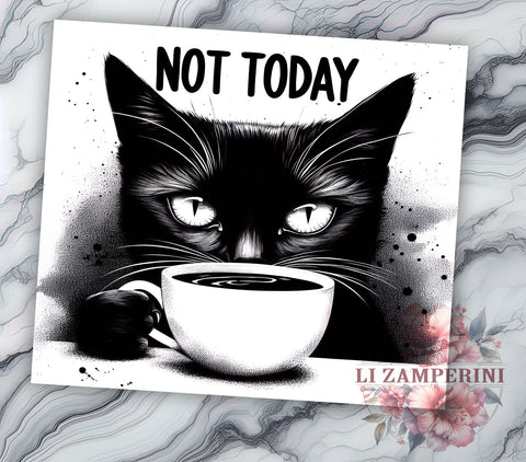 Black Cat 20oz Tumbler Wrap PNG, Cat Lover Tumbler Png, Straight & Tapered Tumbler Wrap, Instant Digital Download Sublimation Li Zamperini 