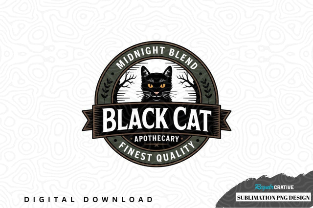 Black cat apothecary midnight blend sublimation png design Sublimation Regulrcrative 