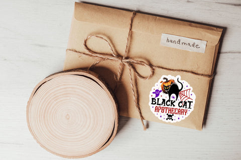 Black cat apothecary Stickers Design Sublimation Regulrcrative 