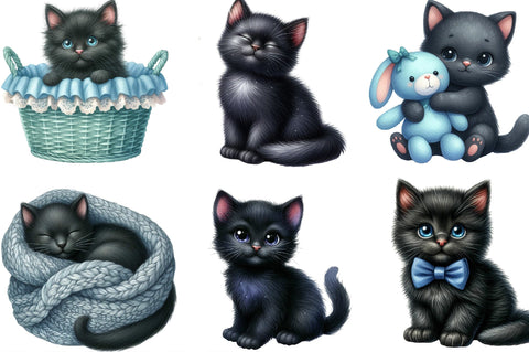 Black Cat Clipart Nursery Baby PNG SVG SVGista 