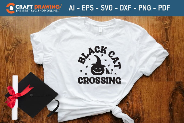 Black Cat Crossing Halloween Svg Halloween Svg , Halloween Clipart, Ghost Svg, Halloween Shirt Svg, Hippie Svg, Retro Svg, Svg Bundle, Sublimation Designs SVG Debashish Barman 
