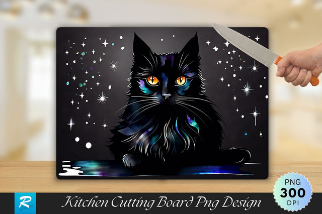 Black Cat Cutting Board Cutting Board Sublimation Regulrcrative 
