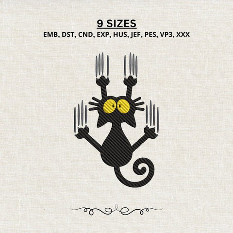 Black Cat Fork Embroidery Design – Funny Cat Kitchen Machine Embroidery File, Cute Spooky Cat Design Embroidery/Applique DESIGNS PatternFeed8 