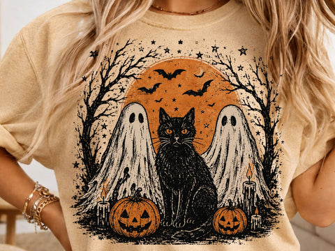 Black Cat Ghost Hall SVG DesignDestine 