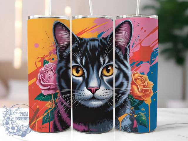 Black Cat Halloween Coffee Tumbler, Cat Lover Wrap Design, Cute Kitty Drinkware, Cat Mom Coffee Cup, Halloween Cat Sublimation Wrap, Animal Lover Gift Tumbler, Funny Cat Quote Cup Sublimation ToriDesigns 
