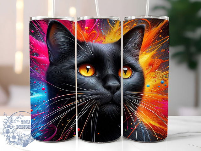 Black Cat Halloween Coffee Tumbler, Cat Lover Wrap Design, Cute Kitty Drinkware, Cat Mom Coffee Cup, Halloween Cat Sublimation Wrap, Animal Lover Gift Tumbler, Funny Cat Quote Cup Sublimation ToriDesigns 