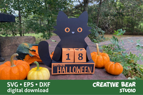 Black Cat Halloween Countdown SVG SVG Creative Bear Studio 