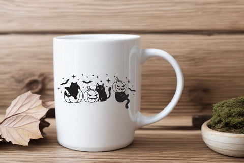 Black cat halloween pumpkin, cute cat funny SVG dadan_pm 