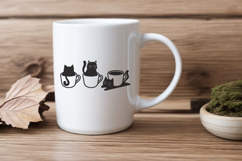 Black cat in the cup, cute cat funny SVG dadan_pm 