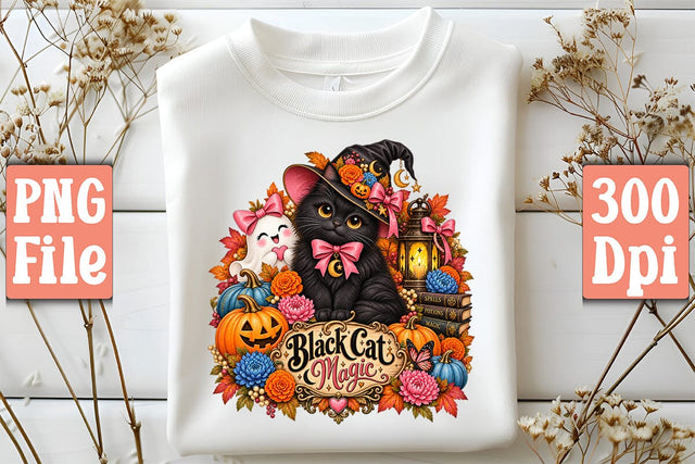 Black Cat Magic Sublimation PNG Sublimation Craftlabsvg24 