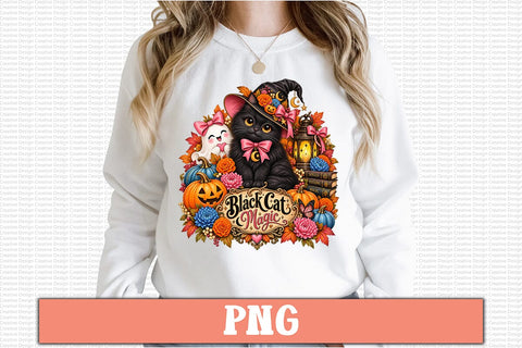 Black Cat Magic Sublimation PNG Sublimation Craftlabsvg24 