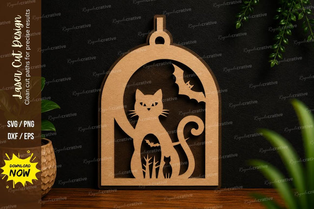 Black Cat Ornament SVG Laser Cut Svg Design SVG Regulrcrative 