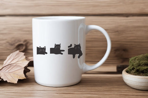 Black cat peeking, cute cat funny svg SVG dadan_pm 