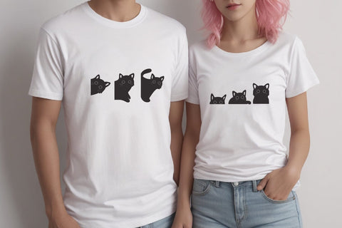 Black cat peeking, cute cat funny svg SVG dadan_pm 