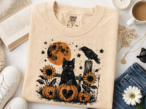 Black Cat Raven Halloween PNG SVG DesignDestine 