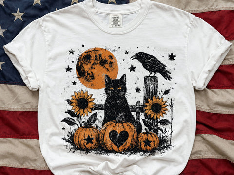 Black Cat Raven Halloween PNG SVG DesignDestine 