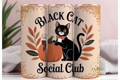 Black Cat Social Club 20oz Tumbler Wrap Sublimation PixelChick 