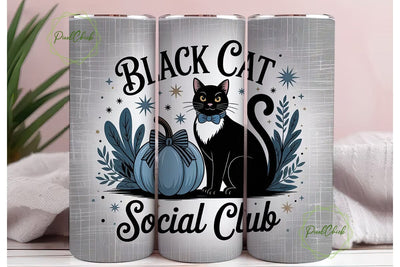 Black Cat Social Club 20oz Tumbler Wrap Sublimation PixelChick 