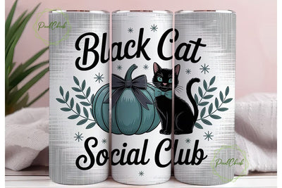 Black Cat Social Club 20oz Tumbler Wrap Sublimation PixelChick 