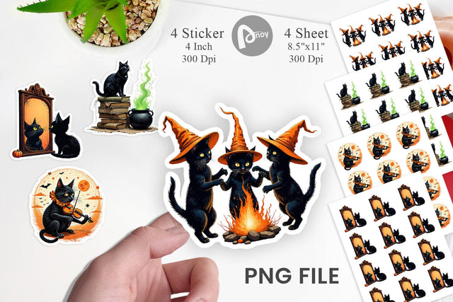 Black Cat Sticker Sublimation artnoy 