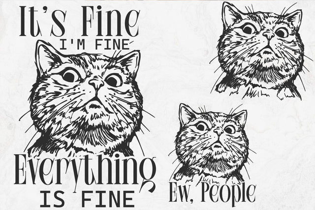 Black Cat Svg, Crazy Cat svg, Funny Cat Silhouette SVG DesignDestine 