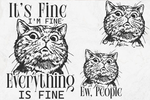 Black Cat Svg, Crazy Cat svg, Funny Cat Silhouette SVG DesignDestine 