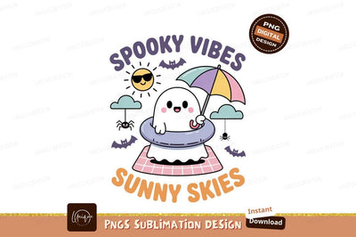 Black cat with umbrella and spooky elements vibes Sublimation Designangry 