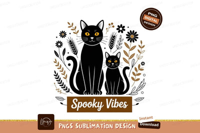 Black cats glowing eyes spooky vibes image Sublimation Designangry 