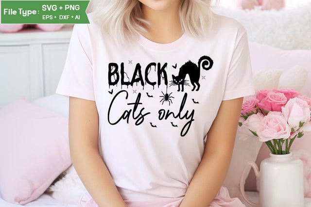 Black Cats Only Farmhouse Halloween SVG Design, Halloween SVG Design SVG DesignPlante 503 