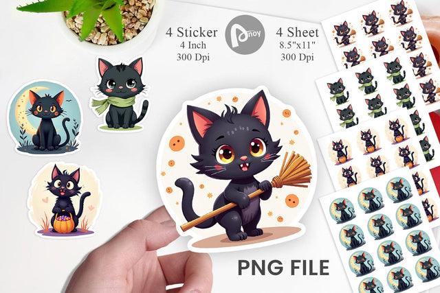Black Cats Sticker Sublimation artnoy 