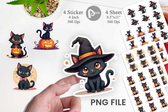 Black Cats Sticker Sublimation artnoy 